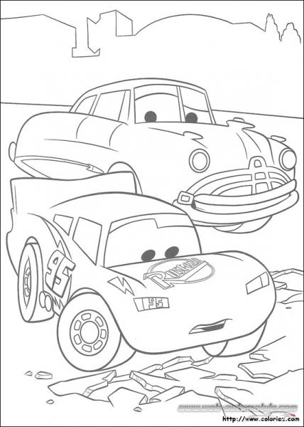 Coloriage CARS DOC et FLASH