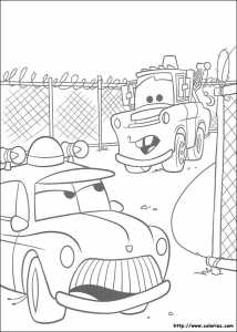 Coloriage CARS SHERIFF et MARTIN