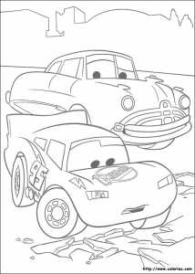 Coloriage CARS DOC et FLASH