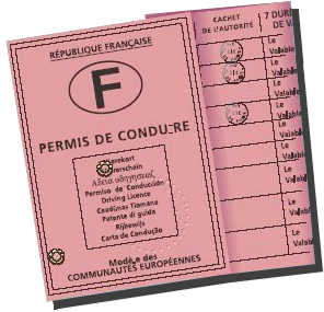 permis de conduire rose