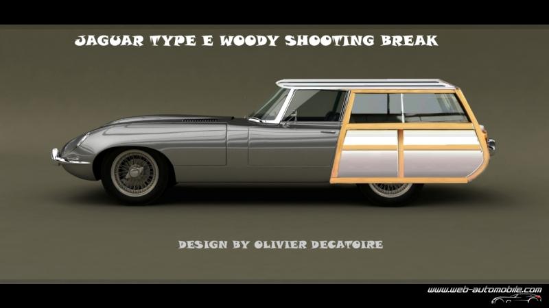 Jaguar type e break de chasse woody design by olivier decatoire