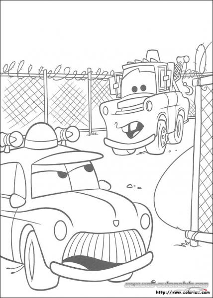 Coloriage CARS SHERIFF et MARTIN