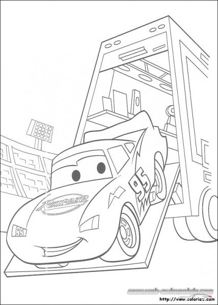 Coloriage CARS FLASH  et MACK