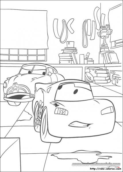 Coloriage CARS DOC et FLASH