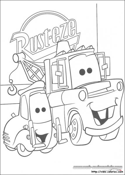 coloriage CARS Martin et GUIDO