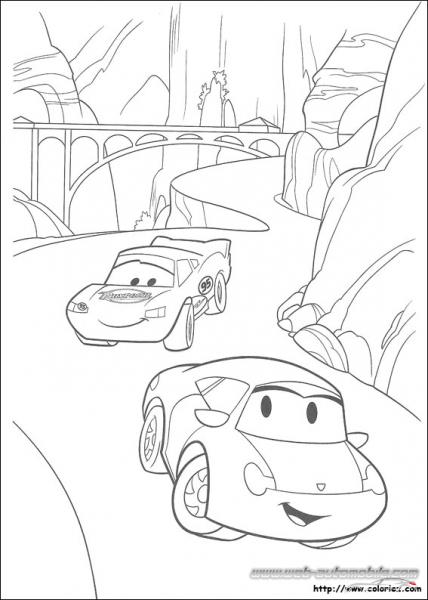 Coloriage CARS SALLY et Flash