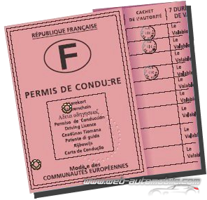 permis de conduire rose